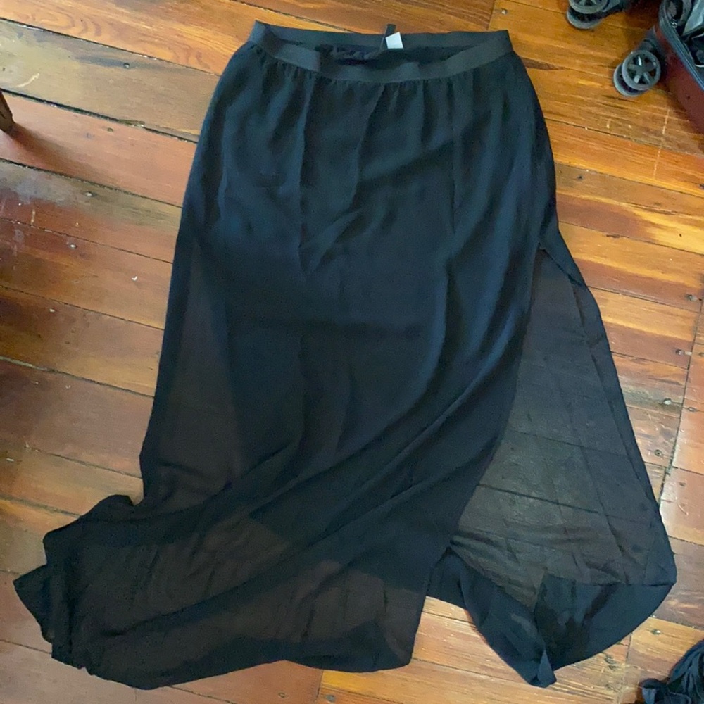 Mini/maxi sheer skirt